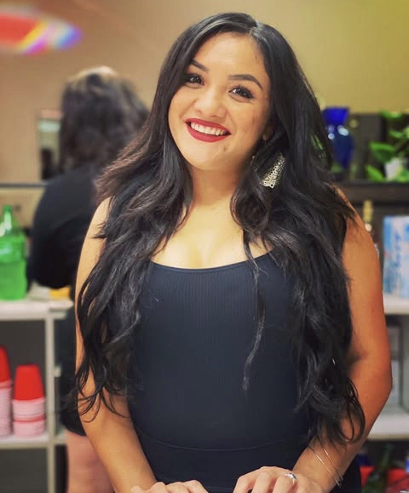 Adina Mercado during a celebration event setup